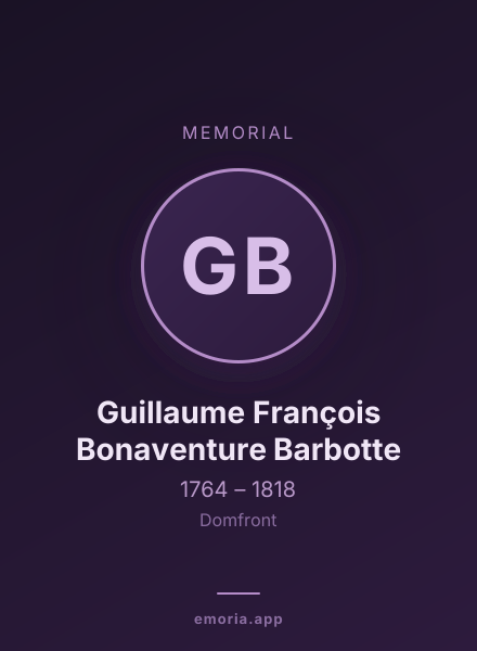 Memorial portrait of Guillaume François Bonaventure Barbotte