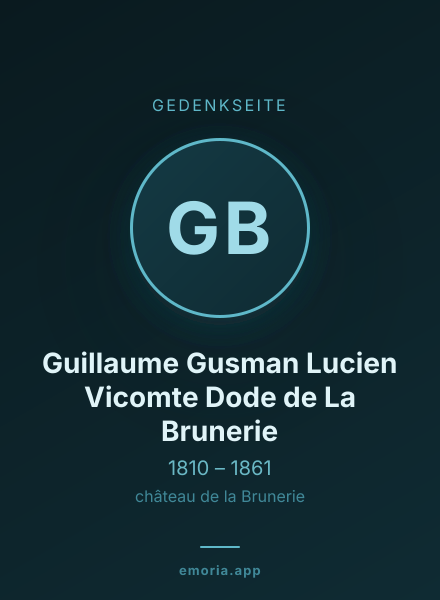 Gedenkportrait von Guillaume Gusman Lucien Vicomte Dode de La Brunerie