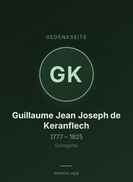 Gedenkportrait von Guillaume Jean Joseph de Keranflech