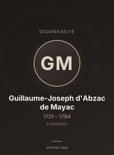 Gedenkportrait von Guillaume-Joseph d'Abzac de Mayac