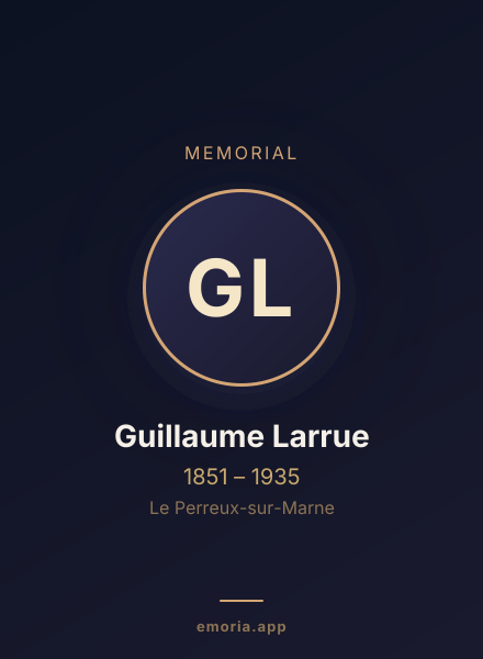 Memorial portrait of Guillaume Larrue