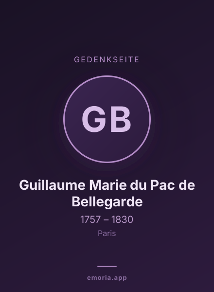 Gedenkportrait von Guillaume Marie du Pac de Bellegarde