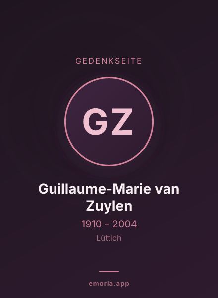 Gedenkportrait von Guillaume-Marie van Zuylen