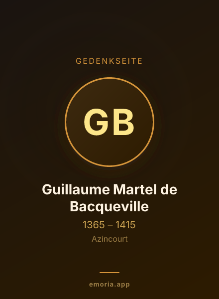 Gedenkportrait von Guillaume Martel de Bacqueville