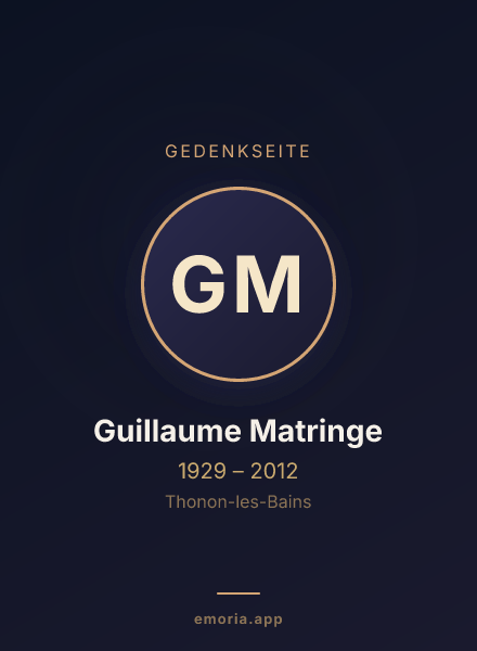 Gedenkportrait von Guillaume Matringe