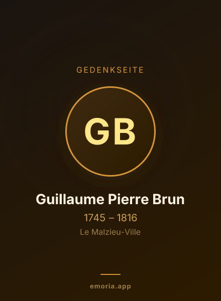 Gedenkportrait von Guillaume Pierre Brun