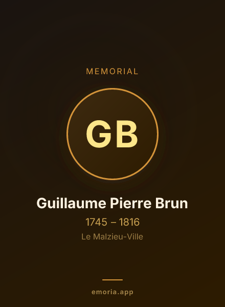 Memorial portrait of Guillaume Pierre Brun