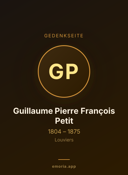 Gedenkportrait von Guillaume Pierre François Petit