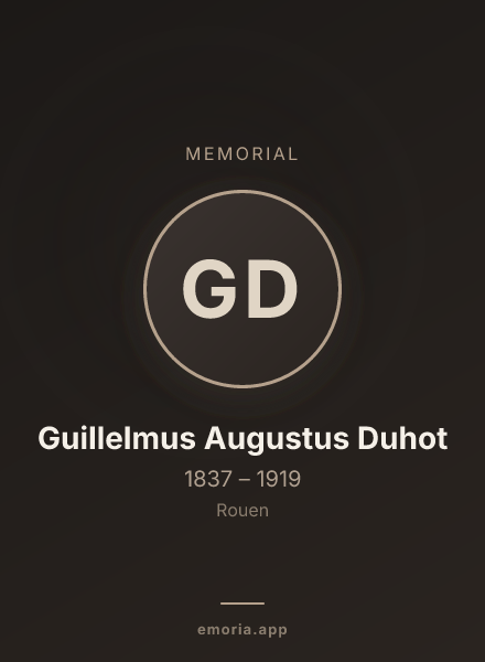 Memorial portrait of Guillelmus Augustus Duhot