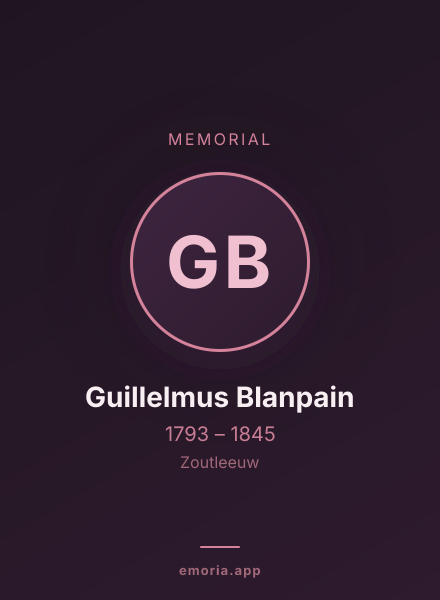 Memorial portrait of Guillelmus Blanpain