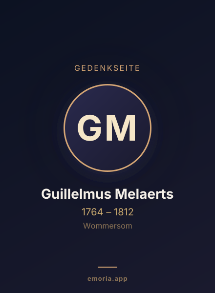 Gedenkportrait von Guillelmus Melaerts