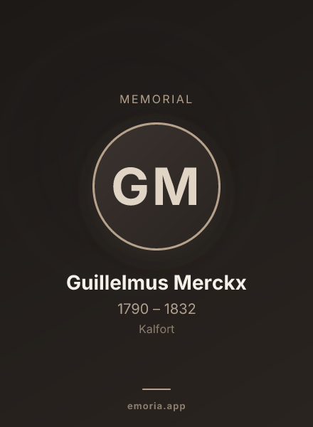 Memorial portrait of Guillelmus Merckx