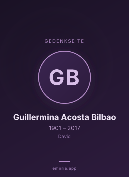 Gedenkportrait von Guillermina Acosta Bilbao