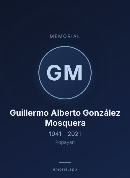 Memorial portrait of Guillermo Alberto González Mosquera