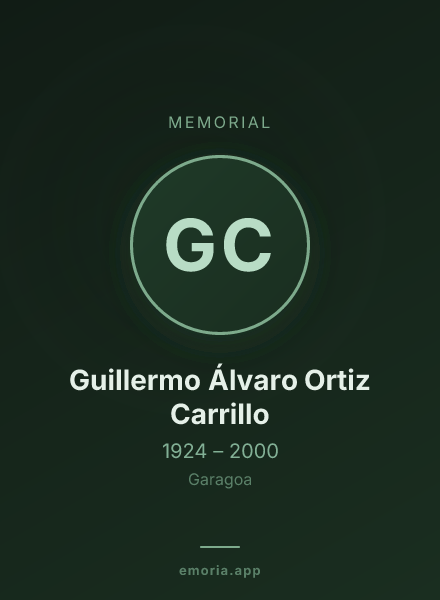 Memorial portrait of Guillermo Álvaro Ortiz Carrillo