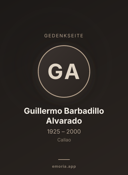 Gedenkportrait von Guillermo Barbadillo Alvarado