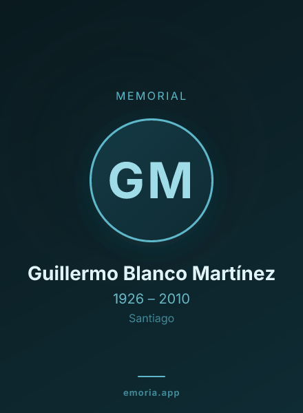 Memorial portrait of Guillermo Blanco Martínez