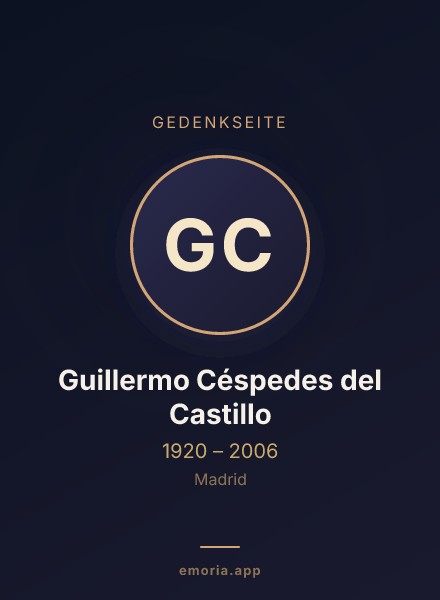 Gedenkportrait von Guillermo Céspedes del Castillo