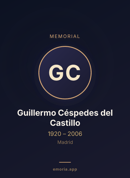 Memorial portrait of Guillermo Céspedes del Castillo