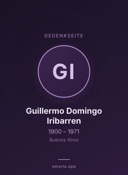 Gedenkportrait von Guillermo Domingo Iribarren