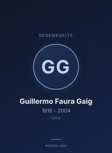 Gedenkportrait von Guillermo Faura Gaig