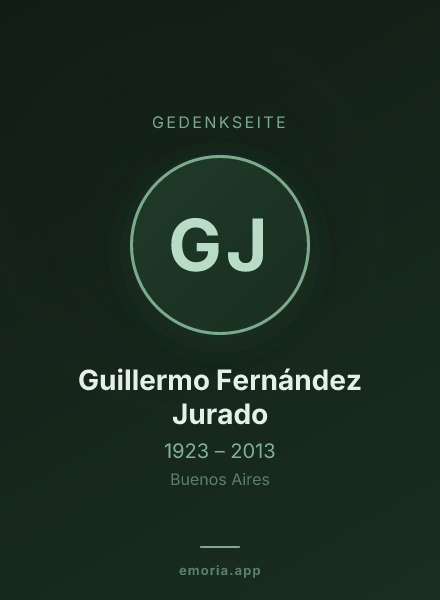 Gedenkportrait von Guillermo Fernández Jurado