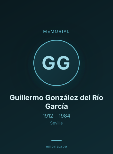 Memorial portrait of Guillermo González del Río García
