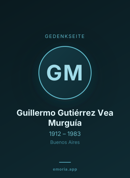 Gedenkportrait von Guillermo Gutiérrez Vea Murguía