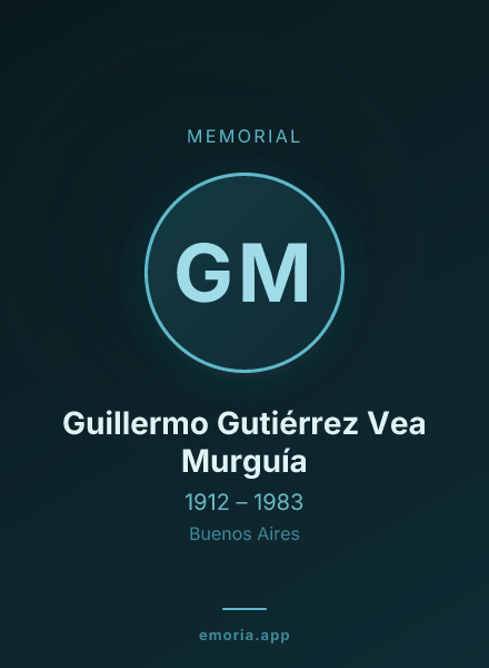 Memorial portrait of Guillermo Gutiérrez Vea Murguía