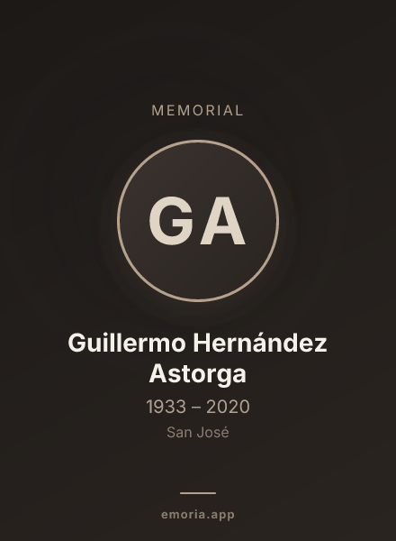 Memorial portrait of Guillermo Hernández Astorga