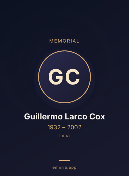 Memorial portrait of Guillermo Larco Cox