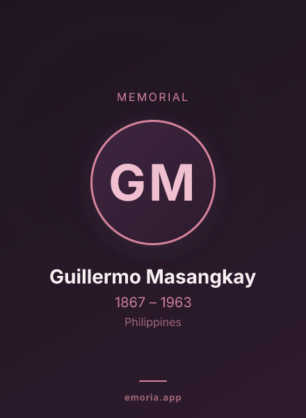Memorial portrait of Guillermo Masangkay