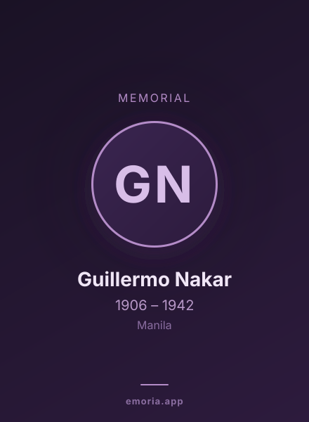 Memorial portrait of Guillermo Nakar