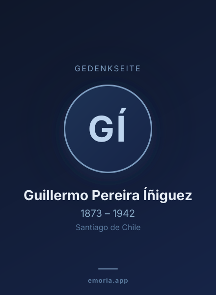 Gedenkportrait von Guillermo Pereira Íñiguez