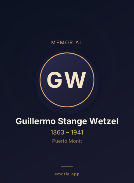Memorial portrait of Guillermo Stange Wetzel