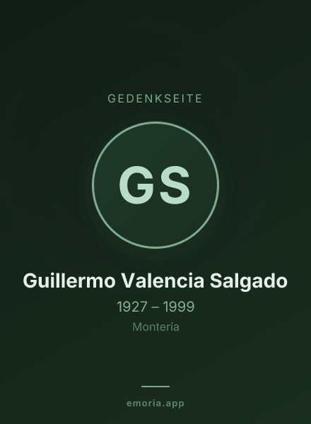 Gedenkportrait von Guillermo Valencia Salgado