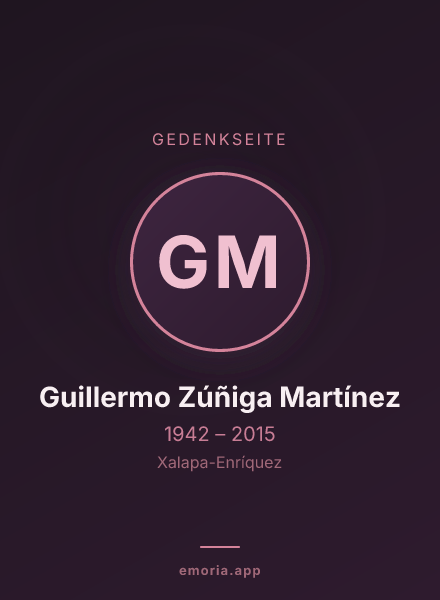Gedenkportrait von Guillermo Zúñiga Martínez