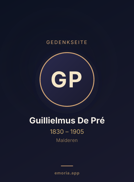 Gedenkportrait von Guillielmus De Pré