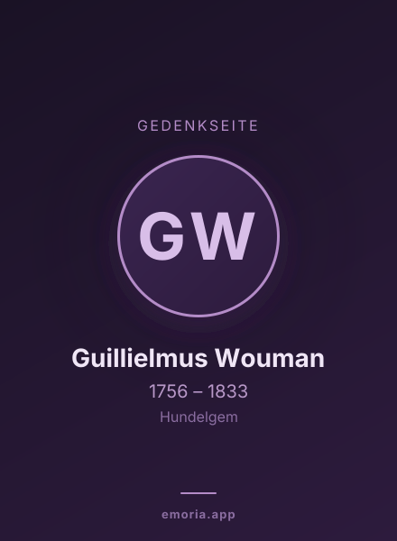 Gedenkportrait von Guillielmus Wouman