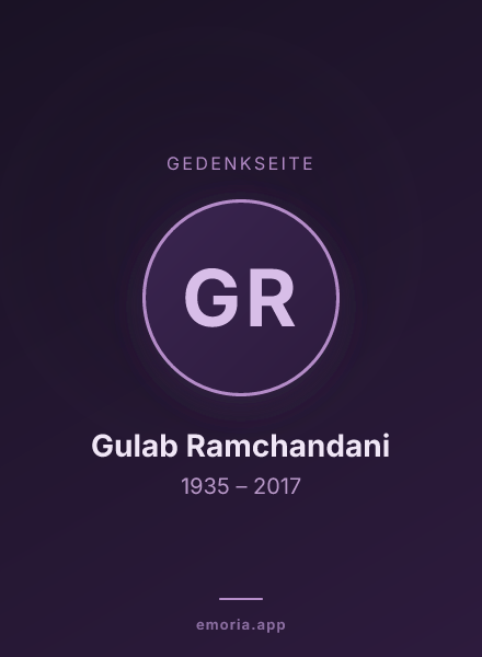 Gedenkportrait von Gulab Ramchandani