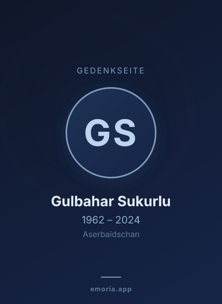 Gedenkportrait von Gulbahar Sukurlu