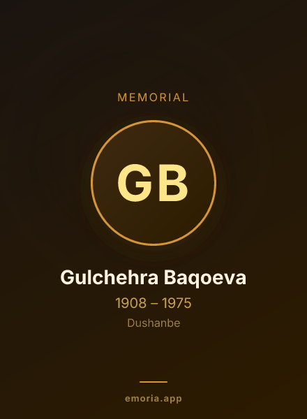 Memorial portrait of Gulchehra Baqoeva