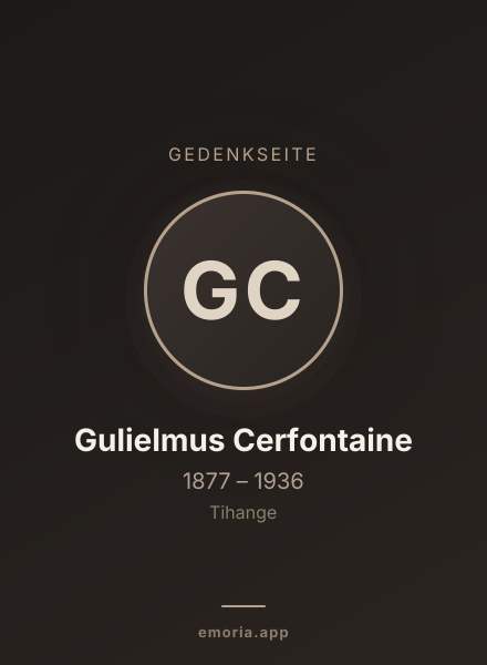 Gedenkportrait von Gulielmus Cerfontaine