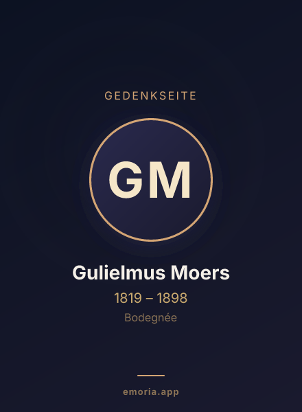 Gedenkportrait von Gulielmus Moers