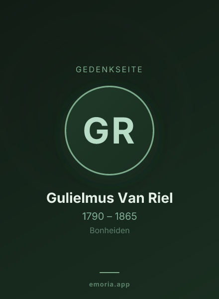 Gedenkportrait von Gulielmus Van Riel