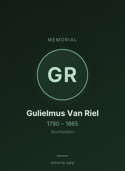 Memorial portrait of Gulielmus Van Riel