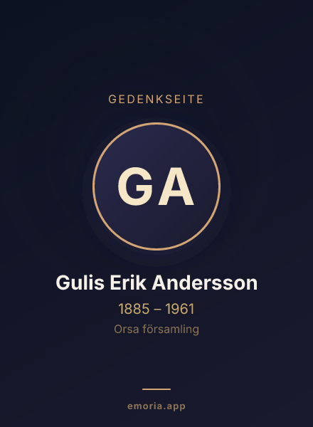 Gedenkportrait von Gulis Erik Andersson