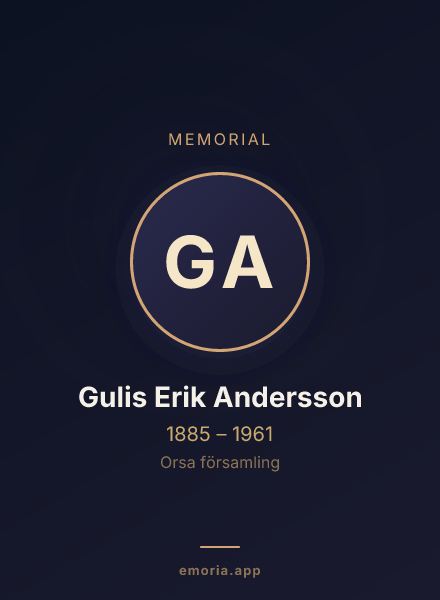 Memorial portrait of Gulis Erik Andersson