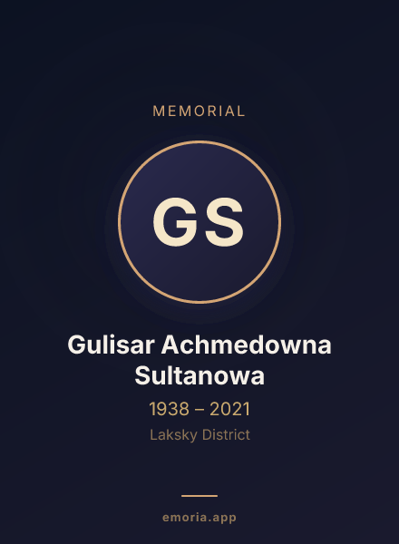 Memorial portrait of Gulisar Achmedowna Sultanowa