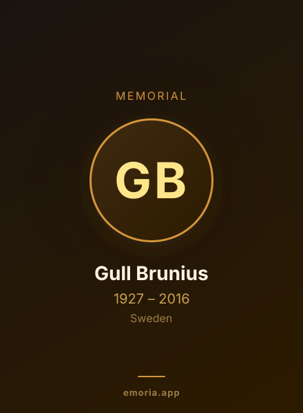 Memorial portrait of Gull Brunius